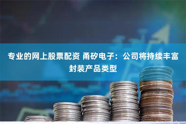 专业的网上股票配资 甬矽电子：公司将持续丰富封装产品类型