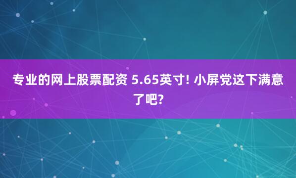 专业的网上股票配资 5.65英寸! 小屏党这下满意了吧?
