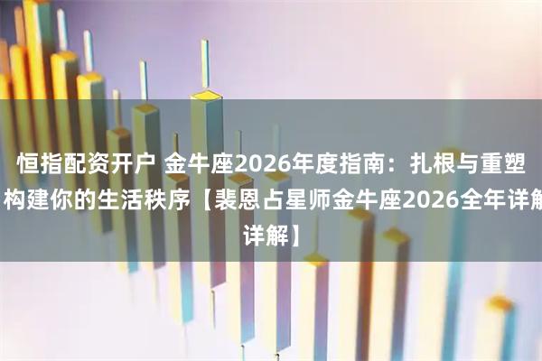 恒指配资开户 金牛座2026年度指南：扎根与重塑，构建你的生活秩序【裴恩占星师金牛座2026全年详解】